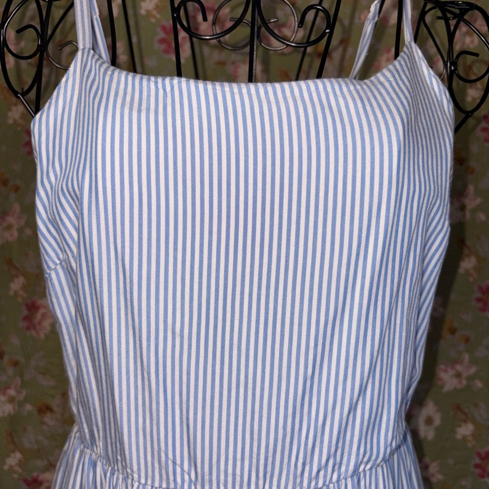 Crown & Ivy Blue and White Striped Maxi Dress